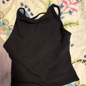 Topshop Black Fitted Sleeveless Tank Top